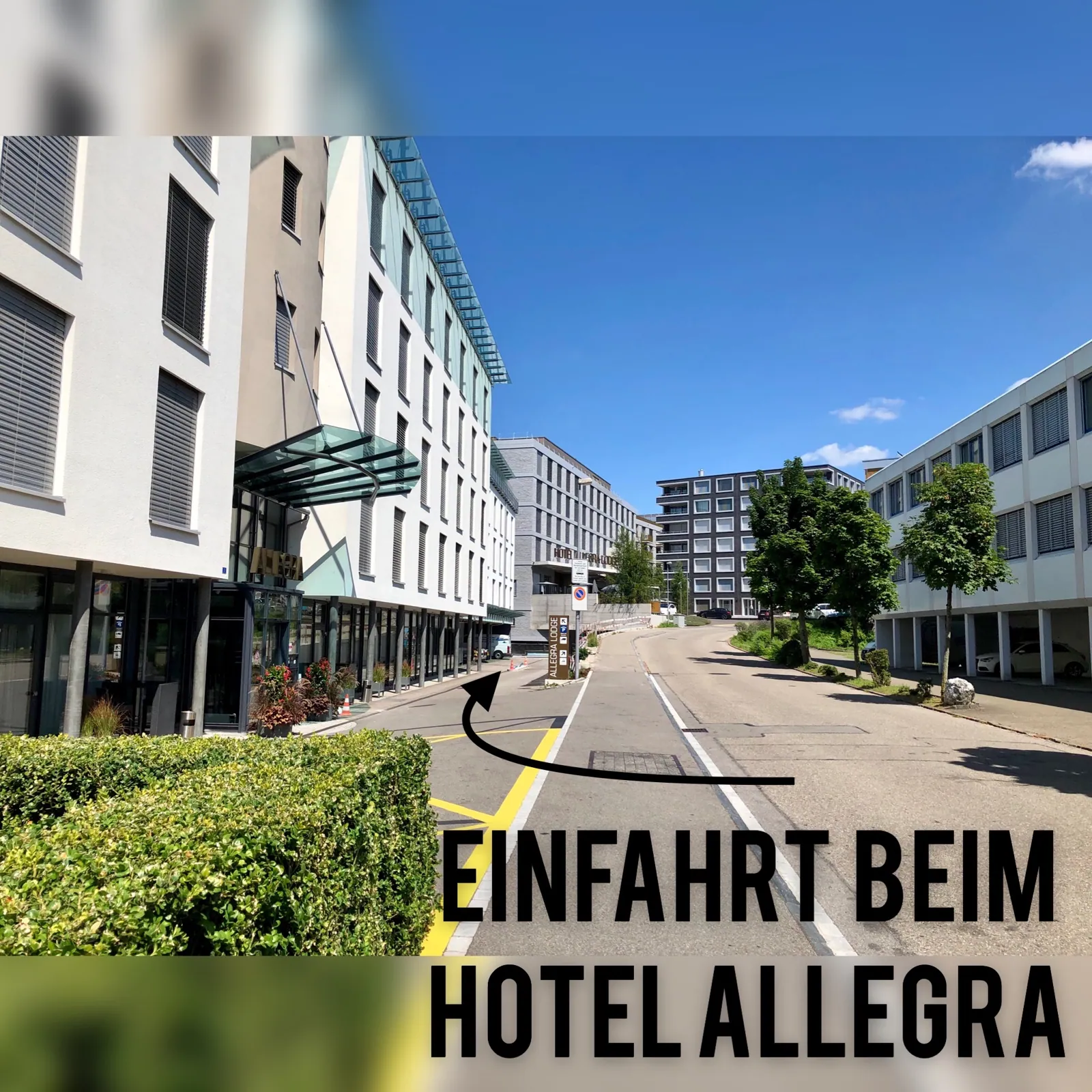 Einfahrt beim Hotel Allegra