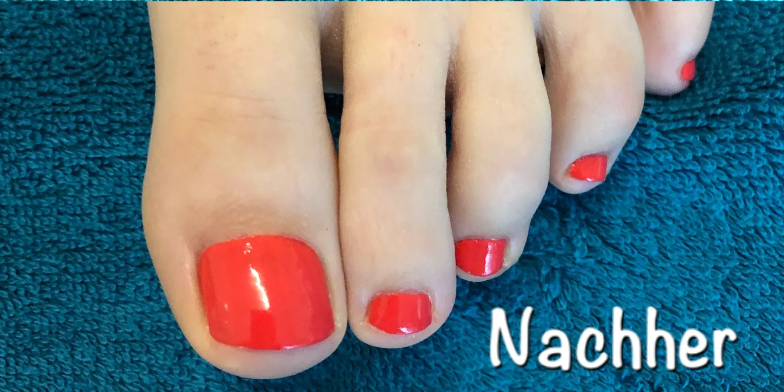Pedicure mit Lack nachher